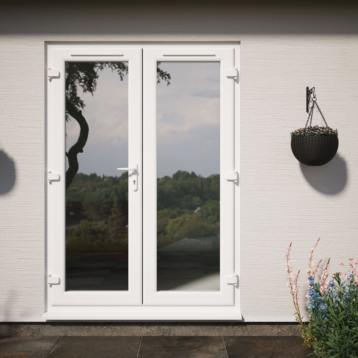 Crystal UPVC French Door White ClearTriple Glazing Left Hand Master 150mm Cill Included - JJ Building Materials