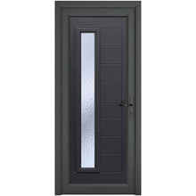 Crystal uPVC Front Door 1 Long Glass Monaco Grey/White Obscure Glass 920x2090mm - JJ Building Materials