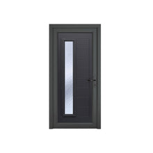 Crystal uPVC Front Door 1 Long Glass Monaco Grey/White Obscure Glass 920x2090mm - JJ Building Materials