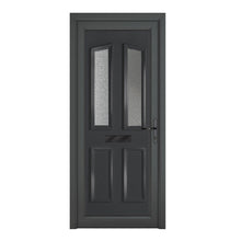 Crystal uPVC Front Door 4 panel 2 Glass Kensington Grey/White Obscure Glass 920x2090mm - JJ Building Materials