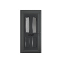 Crystal uPVC Front Door 4 panel 2 Glass Kensington Grey/White Obscure Glass 920x2090mm - JJ Building Materials