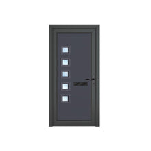 Crystal uPVC Front Door Contemporary 5 Glass Malaga Grey/White Obscure Glass 920x2090mm - JJ Building Materials