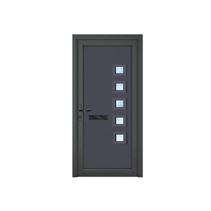 Crystal uPVC Front Door Contemporary 5 Glass Malaga Grey/White Obscure Glass 920x2090mm - JJ Building Materials