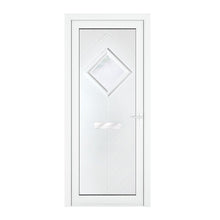 Crystal uPVC Front Door Small diamond Glass Hamburg White Obscure Glass 920x2090mm - JJ Building Materials