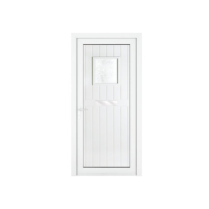 Crystal uPVC Front Door Small square glass Chatsworth White Obscure Glass 920x2090mm - JJ Building Materials