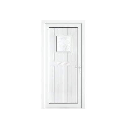 Crystal uPVC Front Door Small square glass Chatsworth White Obscure Glass 920x2090mm - JJ Building Materials