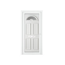 Crystal uPVC Front Door Sunburst Glass Sandringham White Obscure Glass 920x2090mm - JJ Building Materials