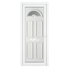 Crystal uPVC Front Door Sunburst Glass Sandringham White Obscure Glass 920x2090mm - JJ Building Materials