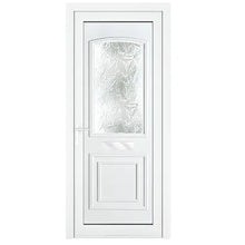 Crystal uPVC Front Door Two panel Large Glass Balmoral White Obscure Glass 920x2090mm - JJ Building Materials
