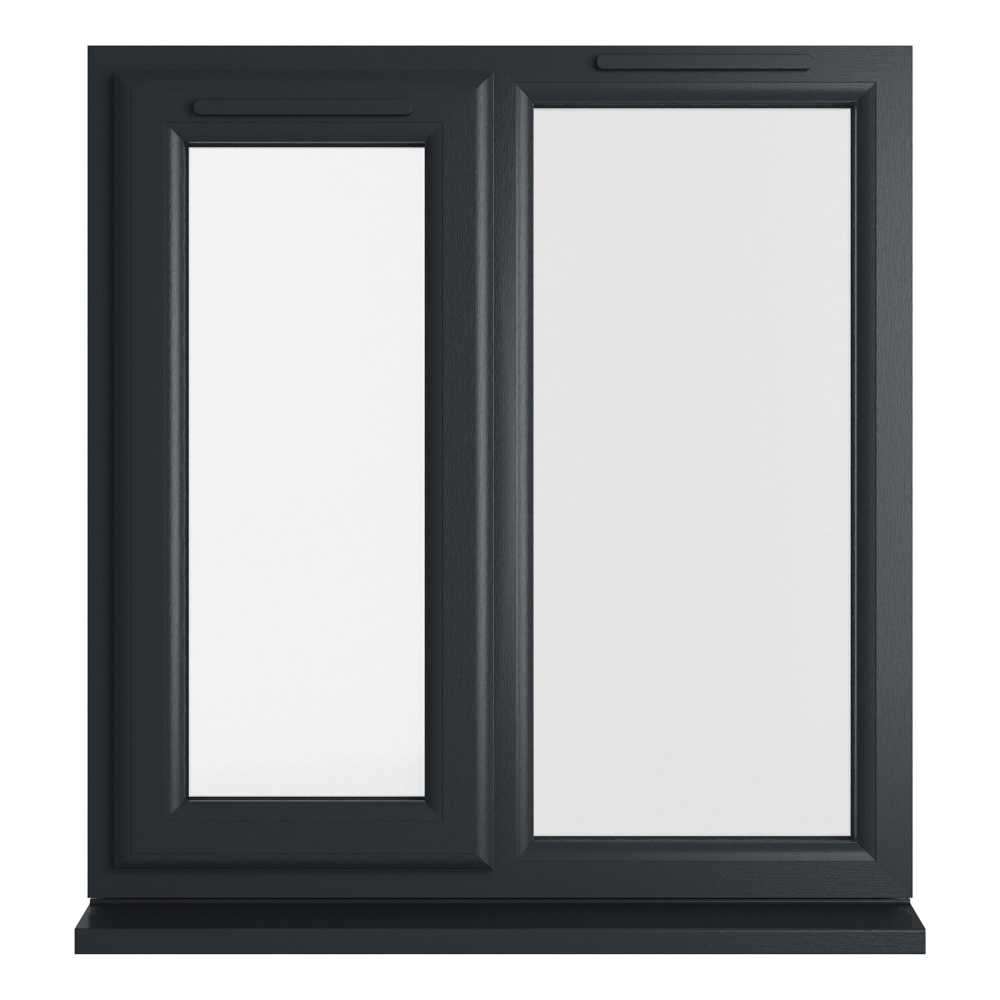 Crystal UPVC Grey 7016 Casement Window Left Hand Side Hung Next To Fixed Light Clear Glazing - JJ Building Materials