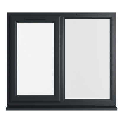 Crystal UPVC Grey 7016 Casement Window Left Hand Side Hung Next To Fixed Light Clear Glazing - JJ Building Materials