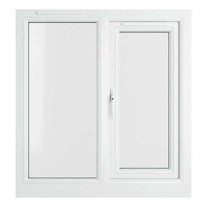 Crystal UPVC Grey 7016 Casement Window Left Hand Side Hung Next To Fixed Light Clear Glazing - JJ Building Materials