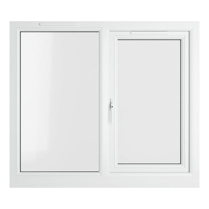 Crystal UPVC Grey 7016 Casement Window Left Hand Side Hung Next To Fixed Light Clear Glazing - JJ Building Materials