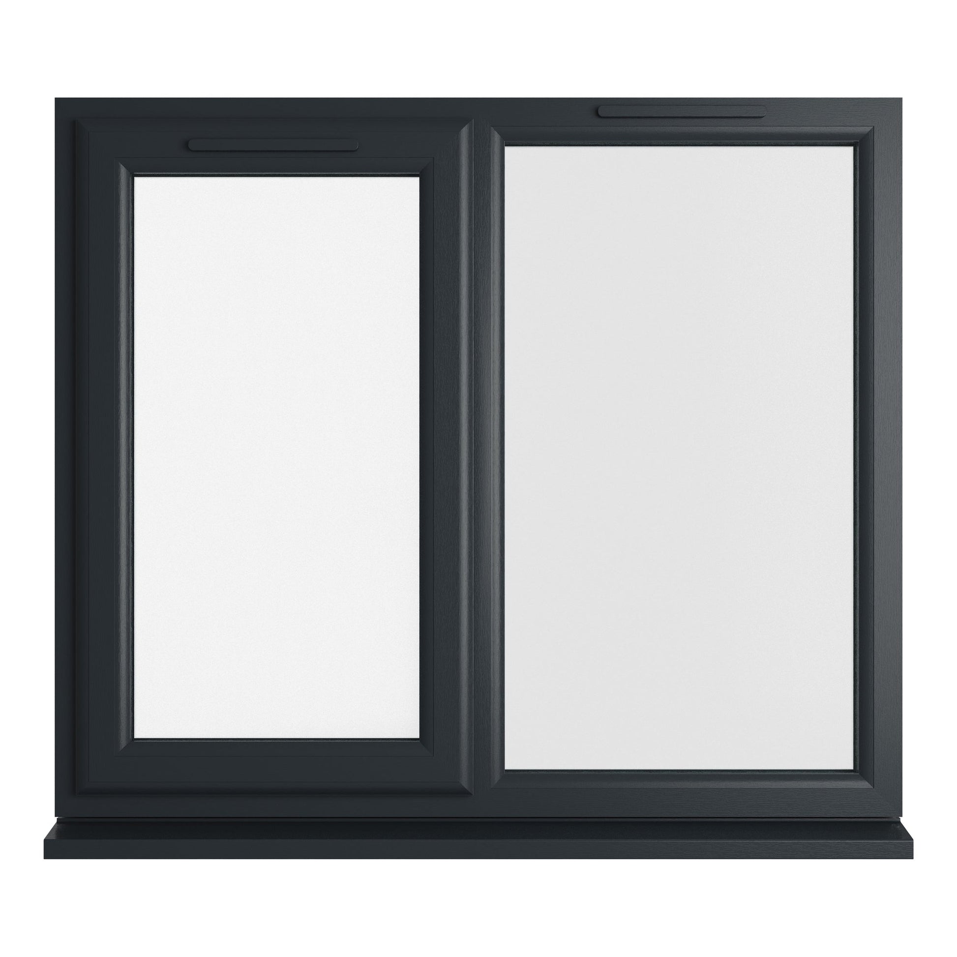 Crystal UPVC Grey 7016 Casement Window Left Hand Side Hung Next To Fixed Light Clear Glazing - JJ Building Materials