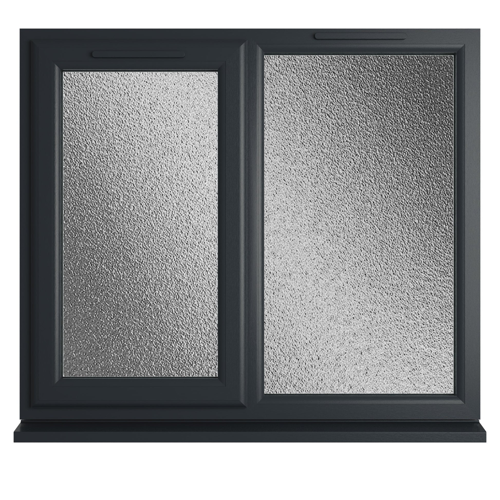 Crystal UPVC Grey 7016 Casement Window Left Hand Side Hung Next To Fixed Light Obscure Glazing - JJ Building Materials