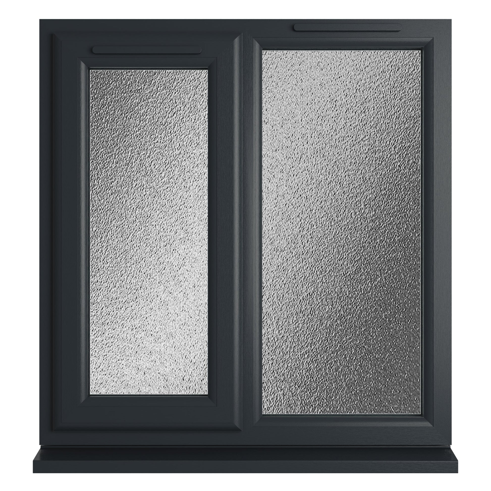 Crystal UPVC Grey 7016 Casement Window Left Hand Side Hung Next To Fixed Light Obscure Glazing - JJ Building Materials