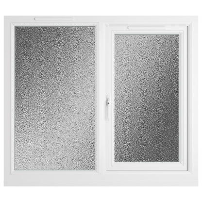 Crystal UPVC Grey 7016 Casement Window Left Hand Side Hung Next To Fixed Light Obscure Glazing - JJ Building Materials