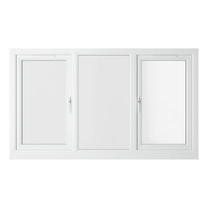 Crystal UPVC Grey 7016 Casement Window Left & Right Side Hung With Fixed Centre Clear Glazing - JJ Building Materials