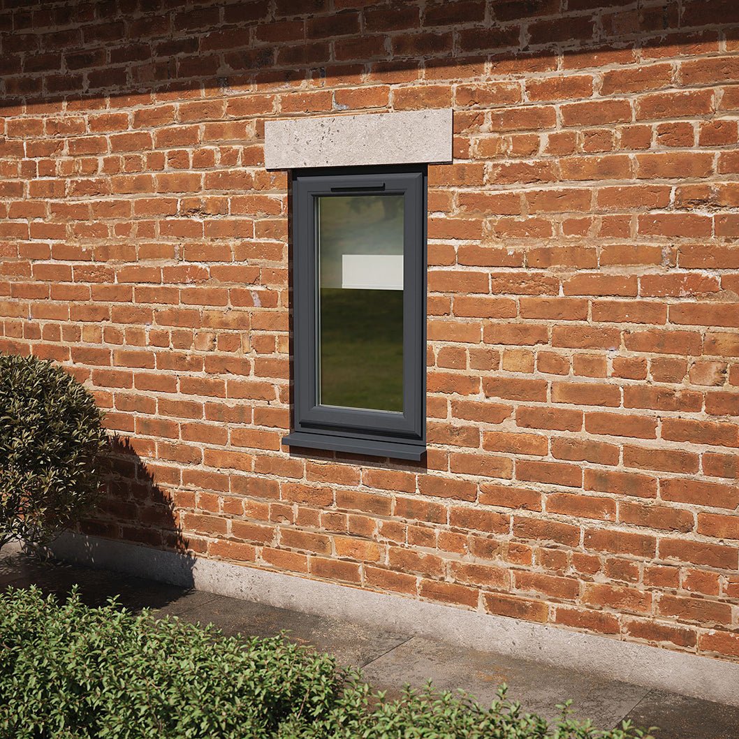 Crystal UPVC Grey 7016 Casement Window Right Hand Side Hung Clear Glazing - JJ Building Materials