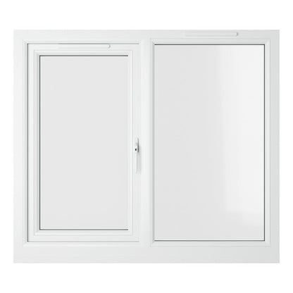 Crystal UPVC Grey 7016 Casement Window Right Hand Side Hung Next To Fixed Light Clear Glazing - JJ Building Materials