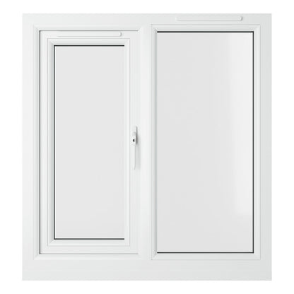 Crystal UPVC Grey 7016 Casement Window Right Hand Side Hung Next To Fixed Light Clear Glazing - JJ Building Materials