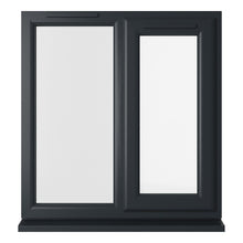 Crystal UPVC Grey 7016 Casement Window Right Hand Side Hung Next To Fixed Light Clear Glazing - JJ Building Materials