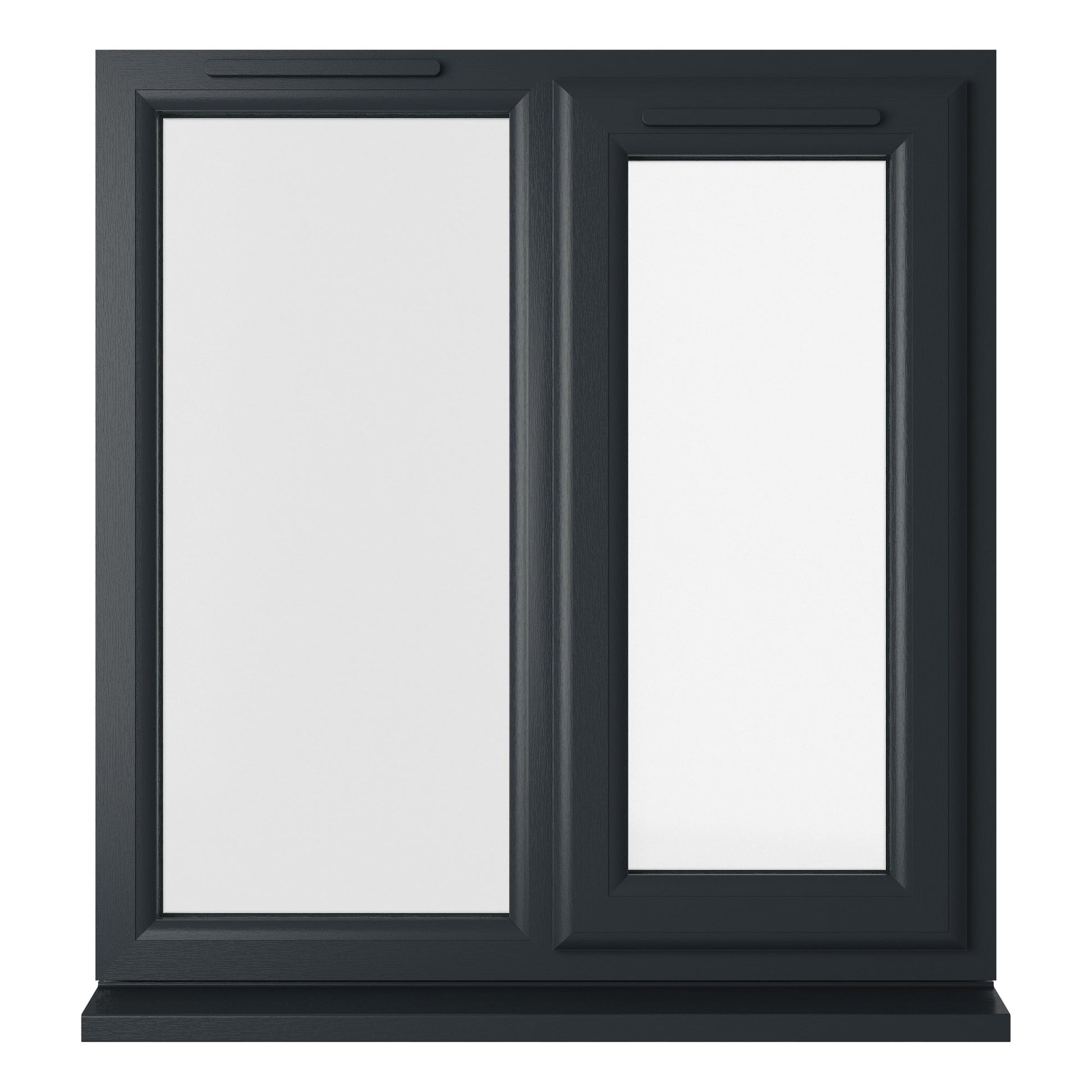 Crystal UPVC Grey 7016 Casement Window Right Hand Side Hung Next To Fixed Light Clear Glazing - JJ Building Materials