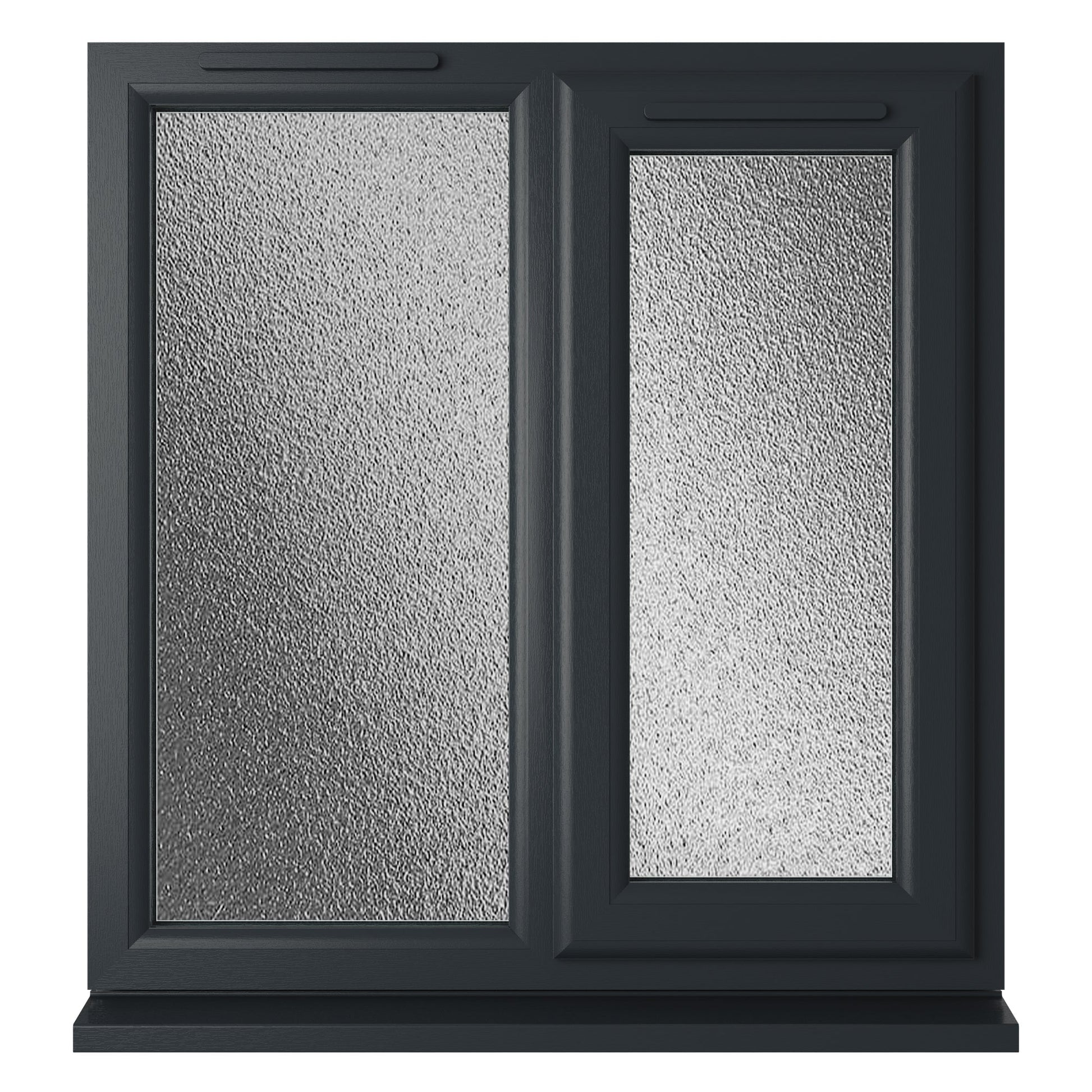 Crystal UPVC Grey 7016 Casement Window Right Hand Side Hung Next To Fixed Light Obscure Glazing - JJ Building Materials