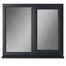 Crystal UPVC Grey 7016 Casement Window Right Hand Side Hung Next To Fixed Light Obscure Glazing - JJ Building Materials