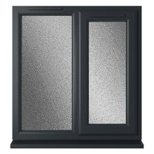 Crystal UPVC Grey 7016 Casement Window Right Hand Side Hung Next To Fixed Light Obscure Glazing - JJ Building Materials