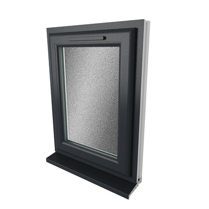 Crystal UPVC Grey 7016 Casement Window Right Hand Side Hung Obscure Glazing - JJ Building Materials