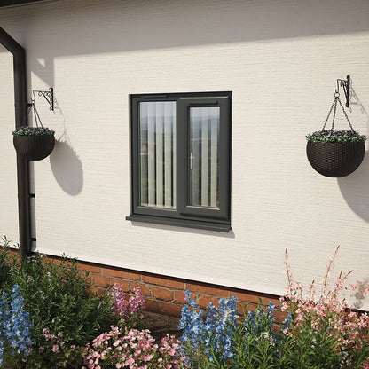 Crystal UPVC Grey 7016 Casement Window Right Hand Side Hung Obscure Glazing - JJ Building Materials