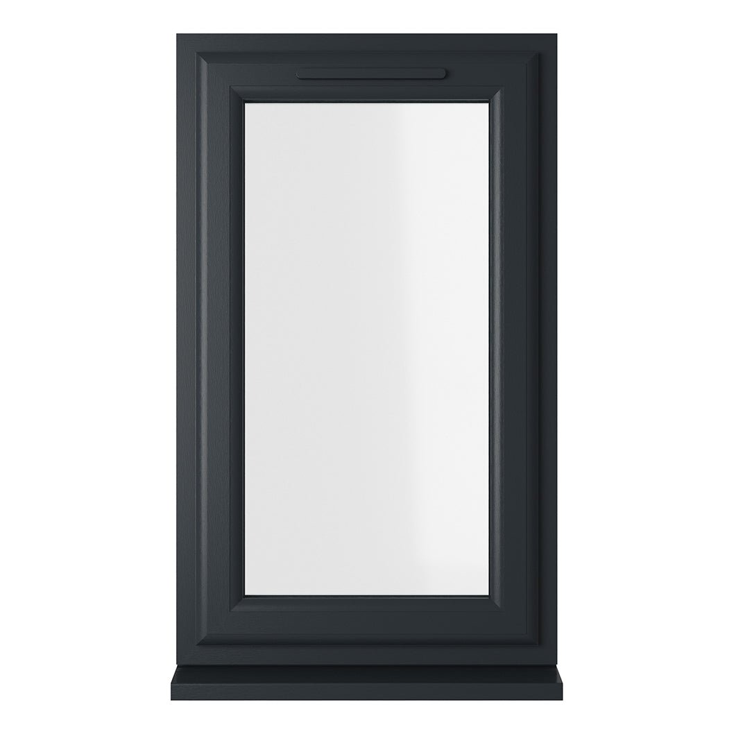 Crystal UPVC Grey 7016 Casement Window White Int Left Side Hung Clear Glazing - JJ Building Materials