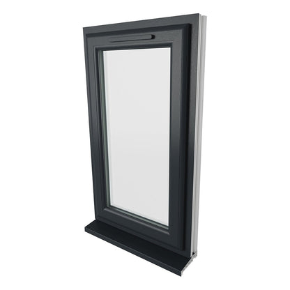 Crystal UPVC Grey 7016 Casement Window White Int Left Side Hung Clear Glazing - JJ Building Materials