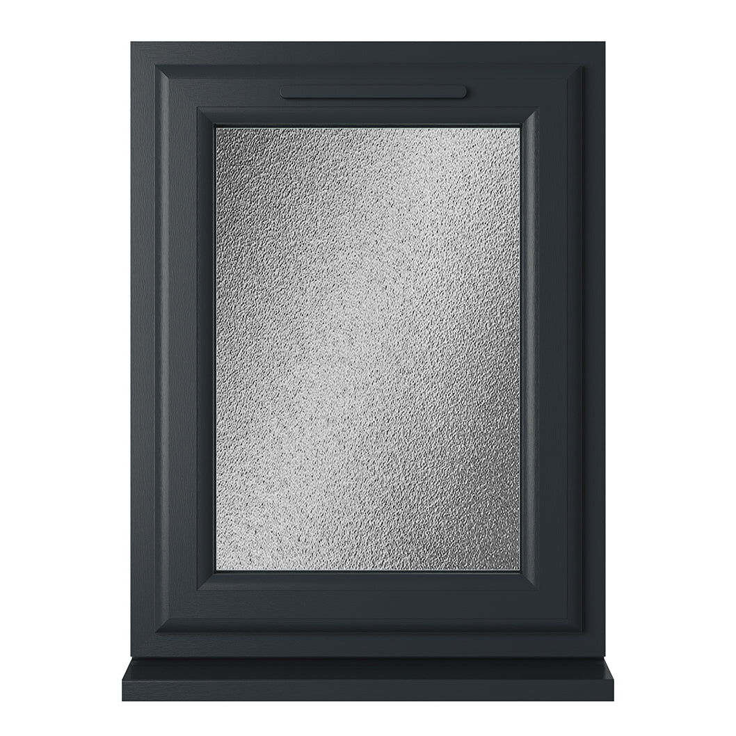 Crystal UPVC Grey 7016 Casement Window White Int Left Side Hung Obscure Glazing - JJ Building Materials