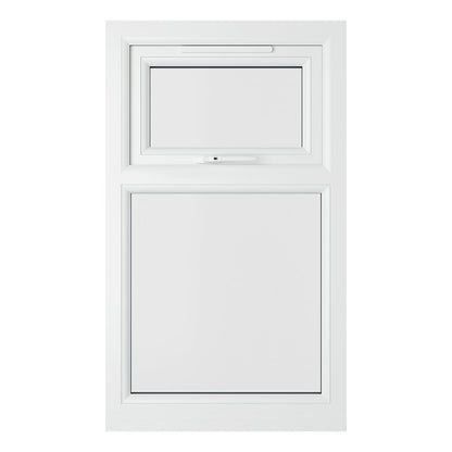 Crystal UPVC Grey 7016 Casement Window White Int Top Hung Opener Over Fixed Light Clear Glazing - JJ Building Materials