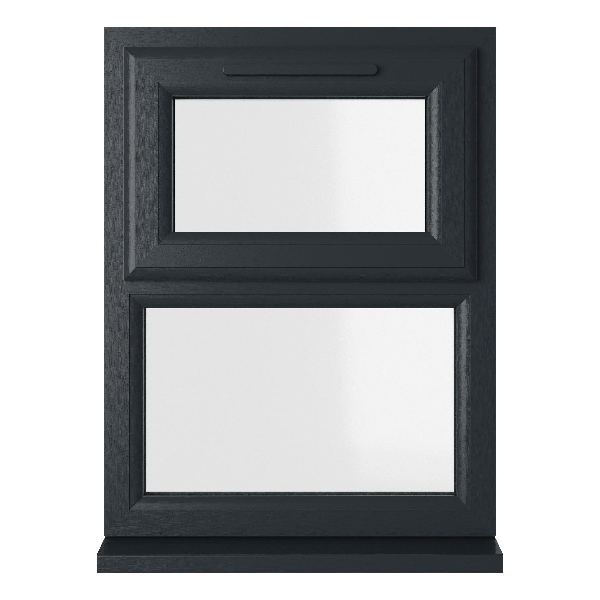 Crystal UPVC Grey 7016 Casement Window White Int Top Hung Opener Over Fixed Light Clear Glazing - JJ Building Materials