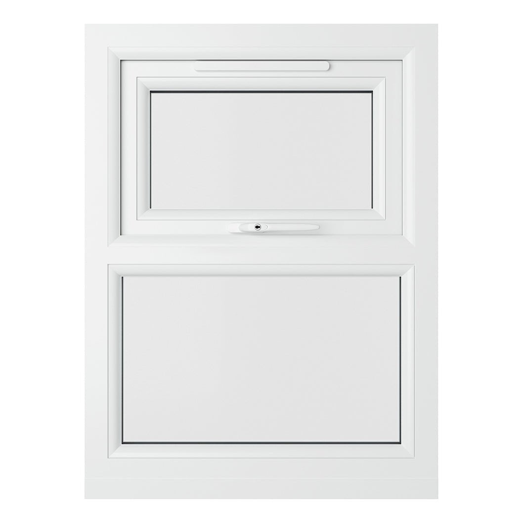 Crystal UPVC Grey 7016 Casement Window White Int Top Hung Opener Over Fixed Light Clear Glazing - JJ Building Materials