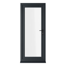 Crystal UPVC Grey 7016 External White Int Clear Glazing Single Door Full Glass Double Glazed Left Hand Open - JJ Building Materials