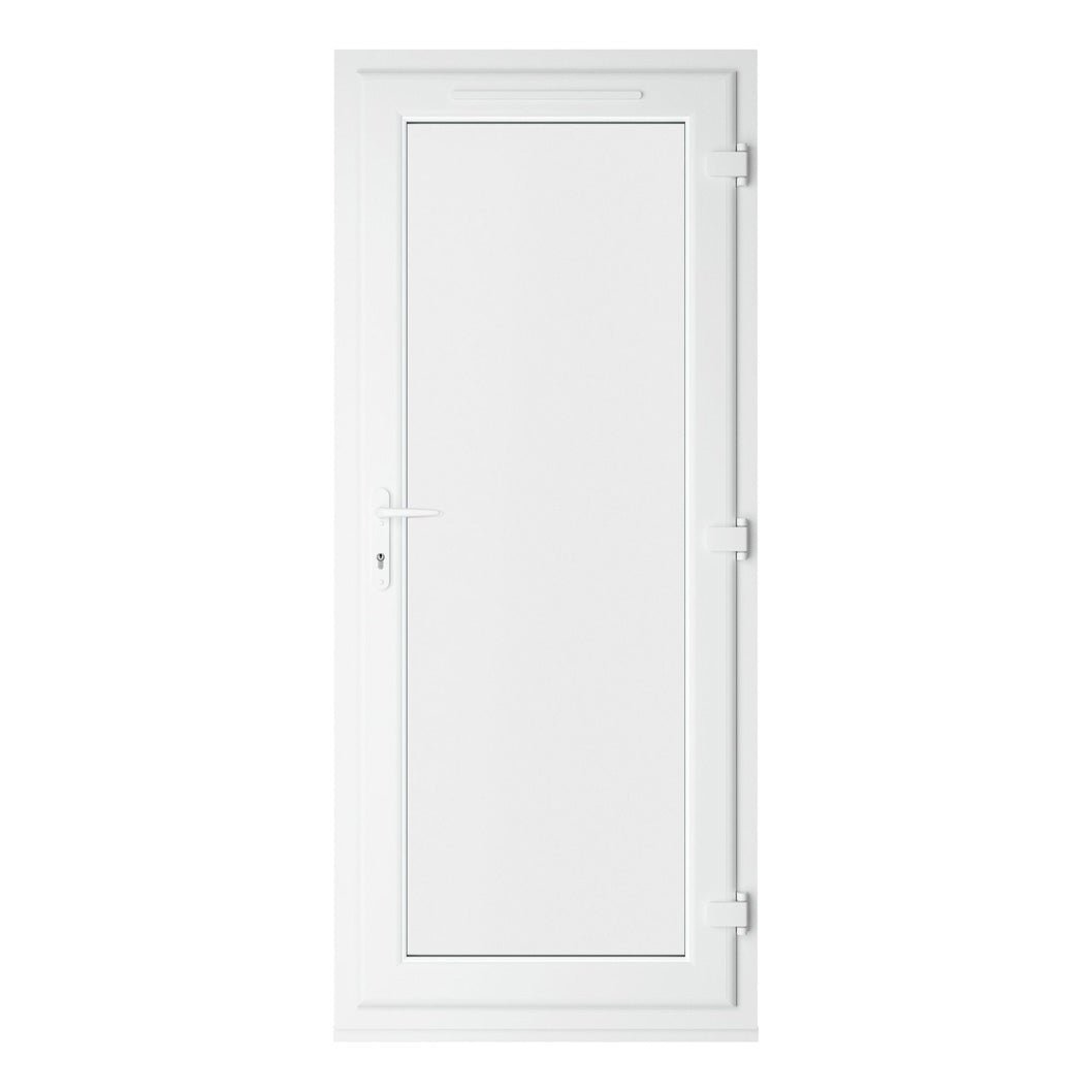 Crystal UPVC Grey 7016 External White Int Clear Glazing Single Door Full Glass Double Glazed Left Hand Open - JJ Building Materials