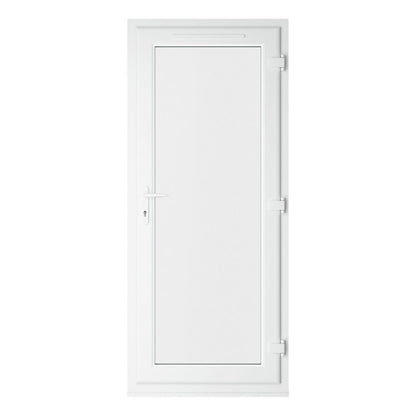 Crystal UPVC Grey 7016 External White Int Clear Glazing Single Door Full Glass Double Glazed Left Hand Open - JJ Building Materials