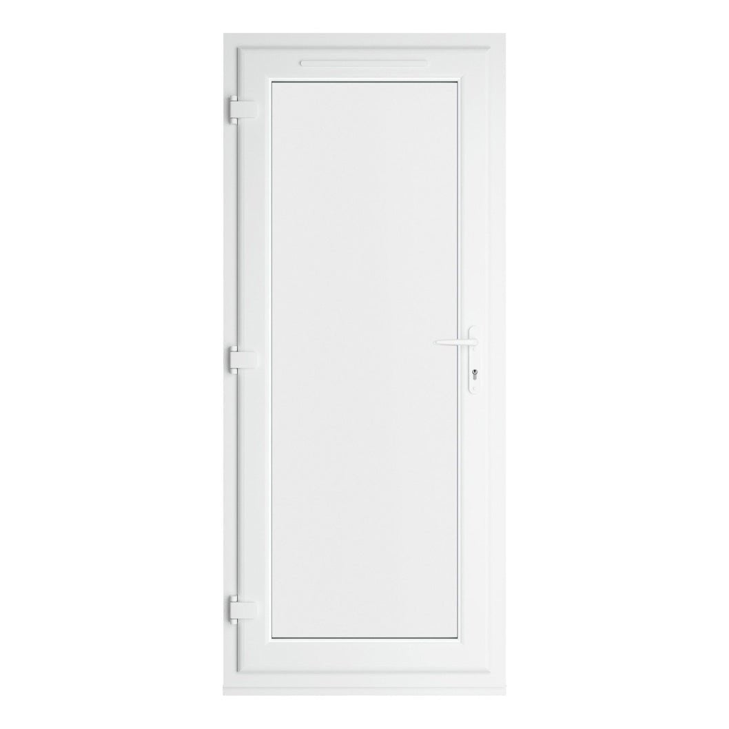 Crystal UPVC Grey 7016 External White Int Clear Glazing Single Door Full Glass Double Glazed Right Hand Open - JJ Building Materials