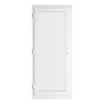 Crystal UPVC Grey 7016 External White Int Clear Glazing Single Door Full Glass Double Glazed Right Hand Open - JJ Building Materials