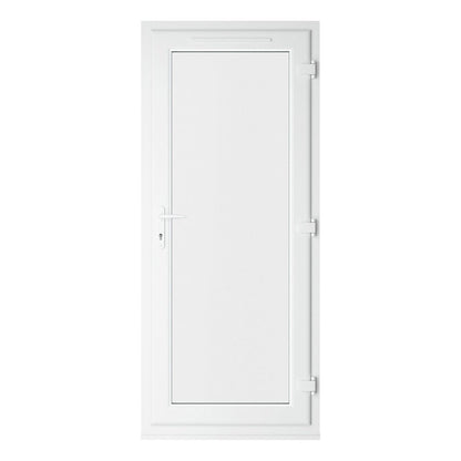 Crystal UPVC Grey 7016 / White Triple Glazed Single Door Full Glass LH Clear - JJ Building Materials