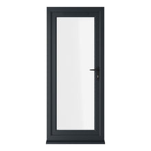 Crystal UPVC Grey 7016 / White Triple Glazed Single Door Full Glass LH Clear - JJ Building Materials