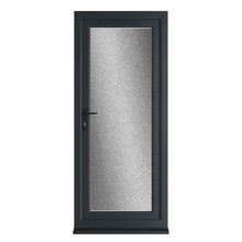 Crystal UPVC Grey 7016 / White Triple Glazed Single Door Full Glass RH Obscure - JJ Building Materials