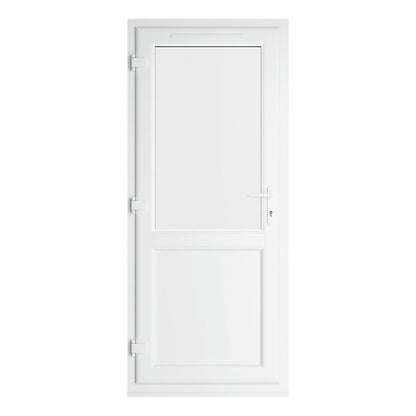 Crystal UPVC Grey 7016 / White Triple Glazed Single Door Half Panel RH Clear - JJ Building Materials