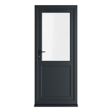 Crystal UPVC Grey 7016 / White Triple Glazed Single Door Half Panel RH Clear - JJ Building Materials
