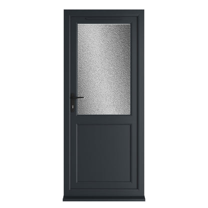Crystal UPVC Grey 7016 / White Triple Glazed Single Door Half Panel RH Obscure - JJ Building Materials