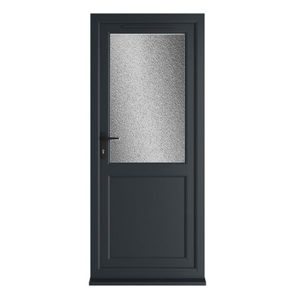Crystal UPVC Grey 7016 / White Triple Glazed Single Door Half Panel RH Obscure - JJ Building Materials